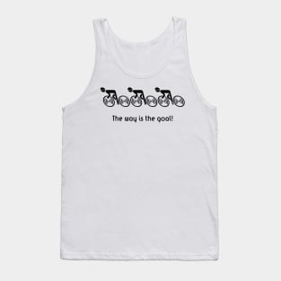 The Way Is The Goal! (3 Racing Cyclists / Bike / Black) Tank Top